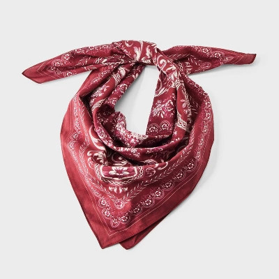 Cotton Medallion Floral Baroque Square Scarf - Universal Thread™ Red | Target