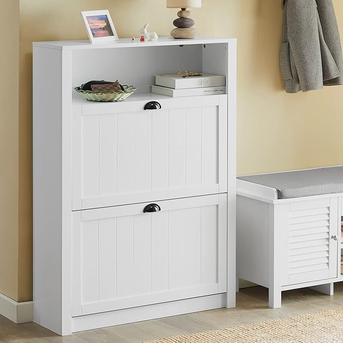 Haotian Shoe Storage Cabinet Shoe Cupboard Organizer with 2 Flip Drawers, Shoe Cabinet, Shoe Rack... | Amazon (US)