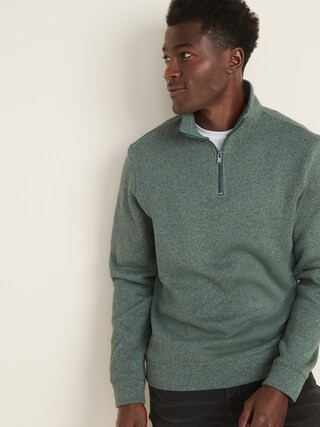 Mock-Neck 1/4-Zip Sweater-Fleece Pullover for Men | Old Navy (US)