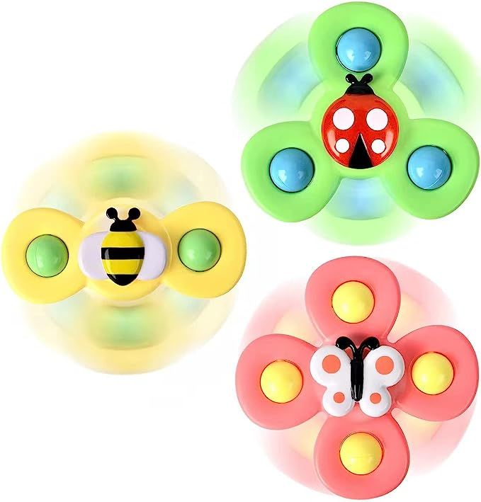 3PCS Suction Cup Spinner Toys for 1 2 Year Old Boys Spinning Toys 12-18 Months Sensory Toys for T... | Amazon (US)