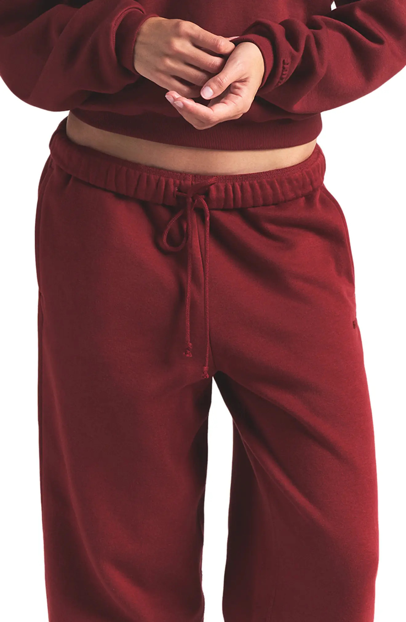 Cotton Fleece Blend Classic Straight Leg Pants (Women) | Nordstrom | Nordstrom