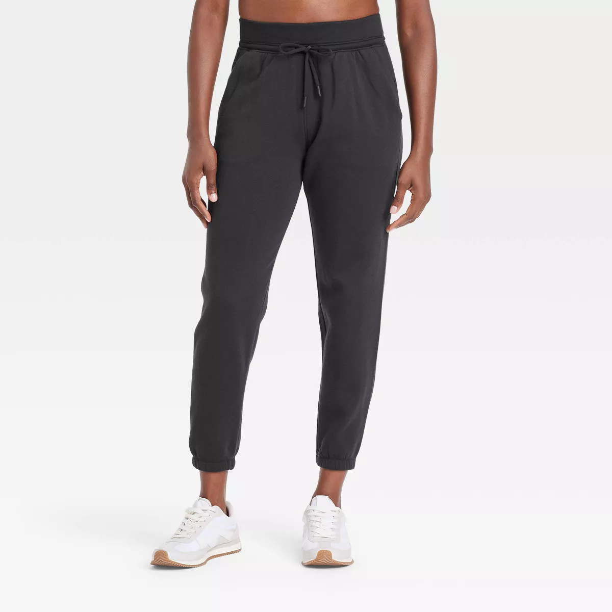 Women's Fleece High-Rise Jogger Sweatpants - All In Motion™ Black L | Target