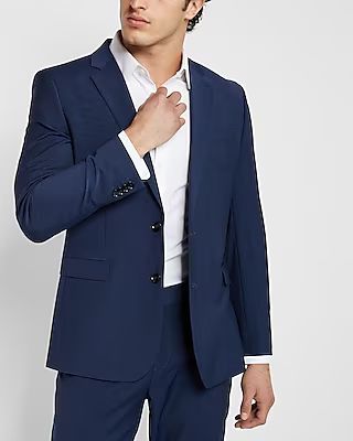 Slim Blue Wool-Blend Modern Tech Suit Jacket | Express (Pmt Risk)