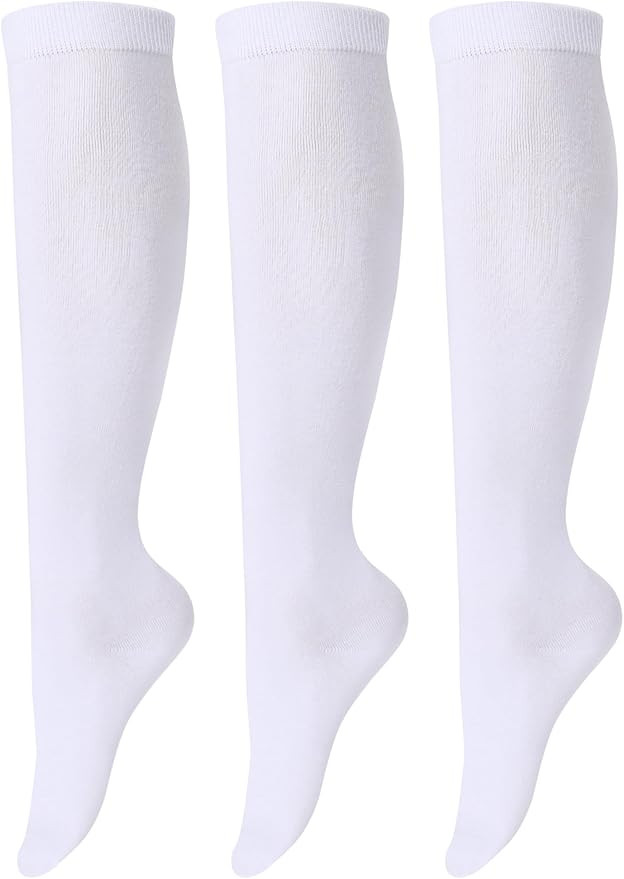 Joulli Women's Knee High Athletic Socks Stripe Tube Outdoor Sport Socks 1-3 Pairs | Amazon (US)