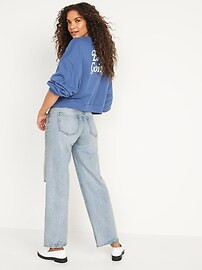 Mid-Rise Ripped Wide-Leg Jeans for Women | Old Navy (US)
