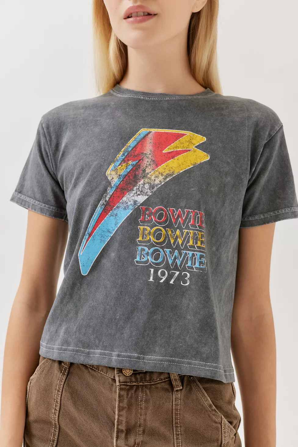 David Bowie 1973 Alexa Baby Tee | Urban Outfitters (US and RoW)