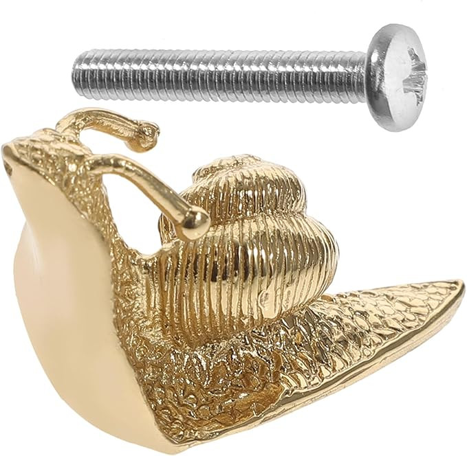 Brass Snail Cupboard Knobs with Screw, Gold Knobs for Dresser Drawers, Kitchen, Bathroom, Cabinet... | Amazon (US)