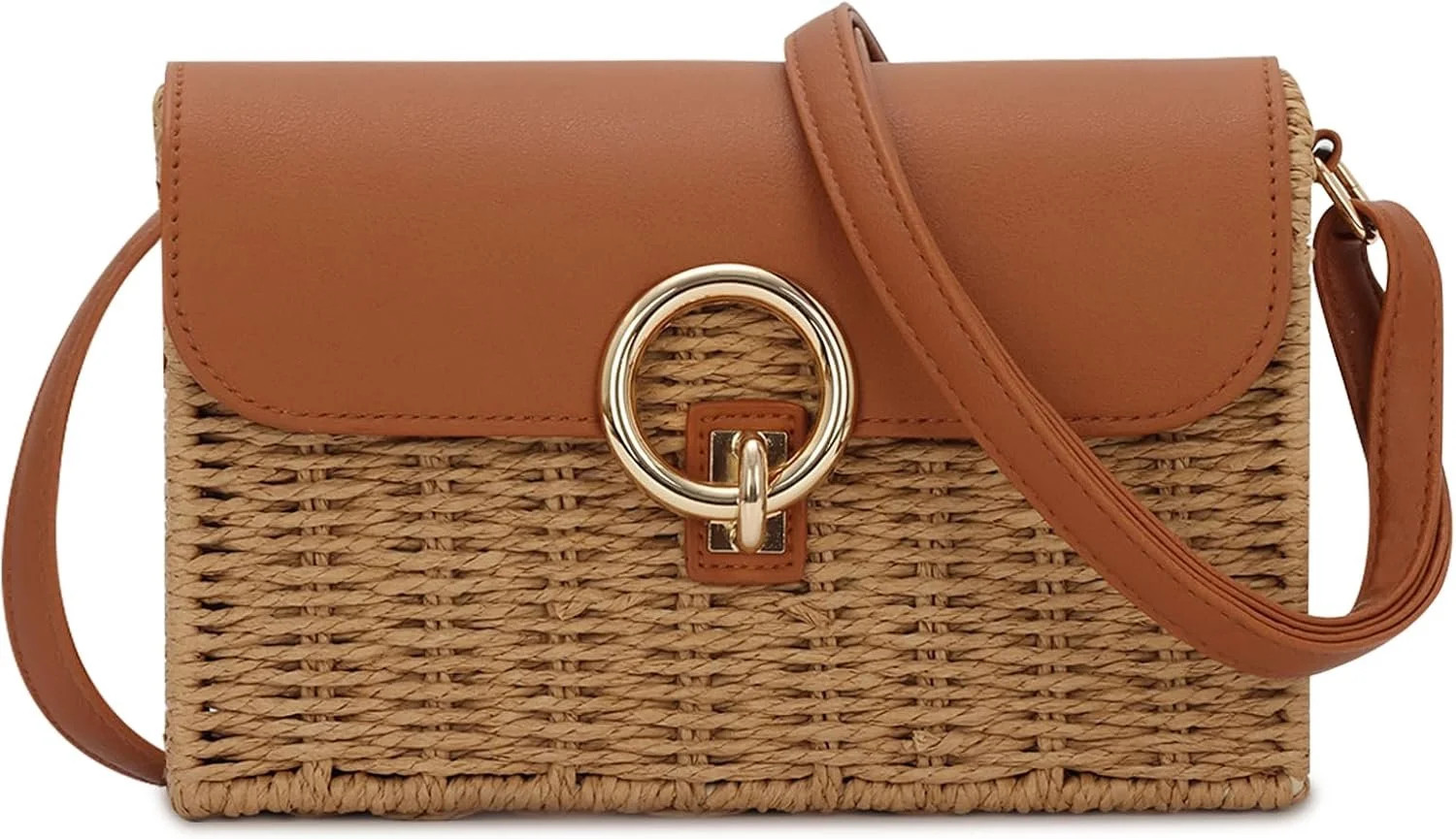 Straw Crossbody Bags for women Trendy Rattan Wicker Purses Summer Woven Purse Vacation Handbags | Walmart (US)