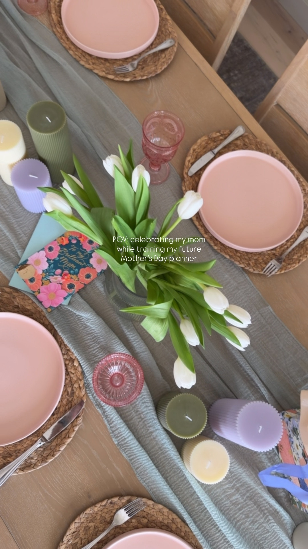 My daughter taking notes for my future Mother’s Day🌷Meaningful traditions, handwritten love, and papyrus details — celebrating my mom the best way I know how🩷 #tablescape #mothersday #tablesetting #brunch 

#LTKMothersDay