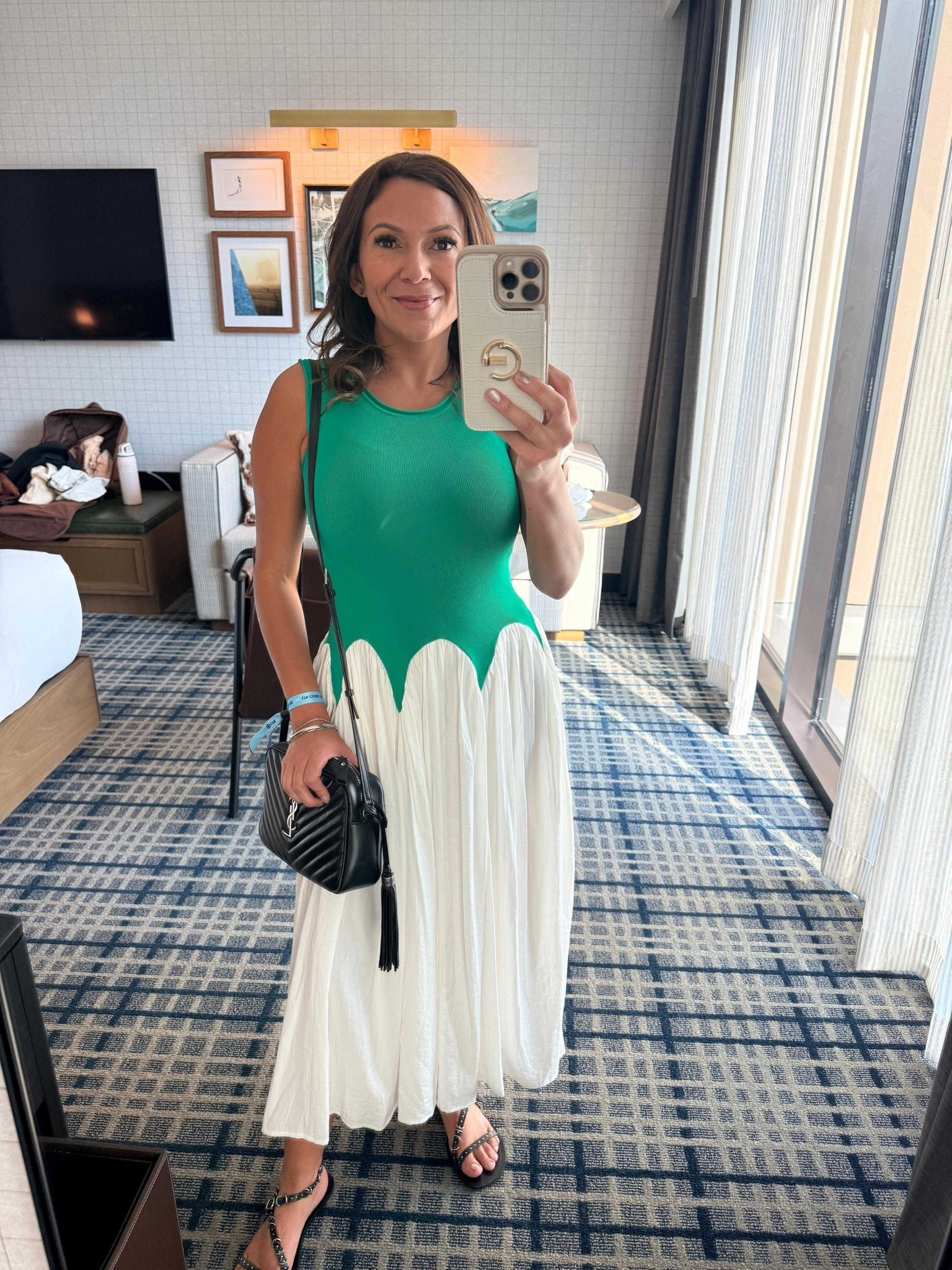 This is a dress I bought for LTKCon last year from @Anthropologie and never ended up wearing! 😂

I wasn’t quite sure how to style it, but this year I decided to have a little fun with it and give it some edge. I paired it with my gladiator sandals from Zara and some silver jewelry, and I loved how it came together. 💚

I wore this to the afternoon welcome reception to pick up my badge and register for the conference. I thought it was the perfect statement-making dress for a day of meeting people, reconnecting, and kicking off LTKCon! 💃 

#LTKCon #Over40Style #LTKStyle #FashionOver40 #TravelStyle #StatementDress

#LTKdresses  #LTKstyletip

#LTKOver40 #LTKPetite #LTKPetite