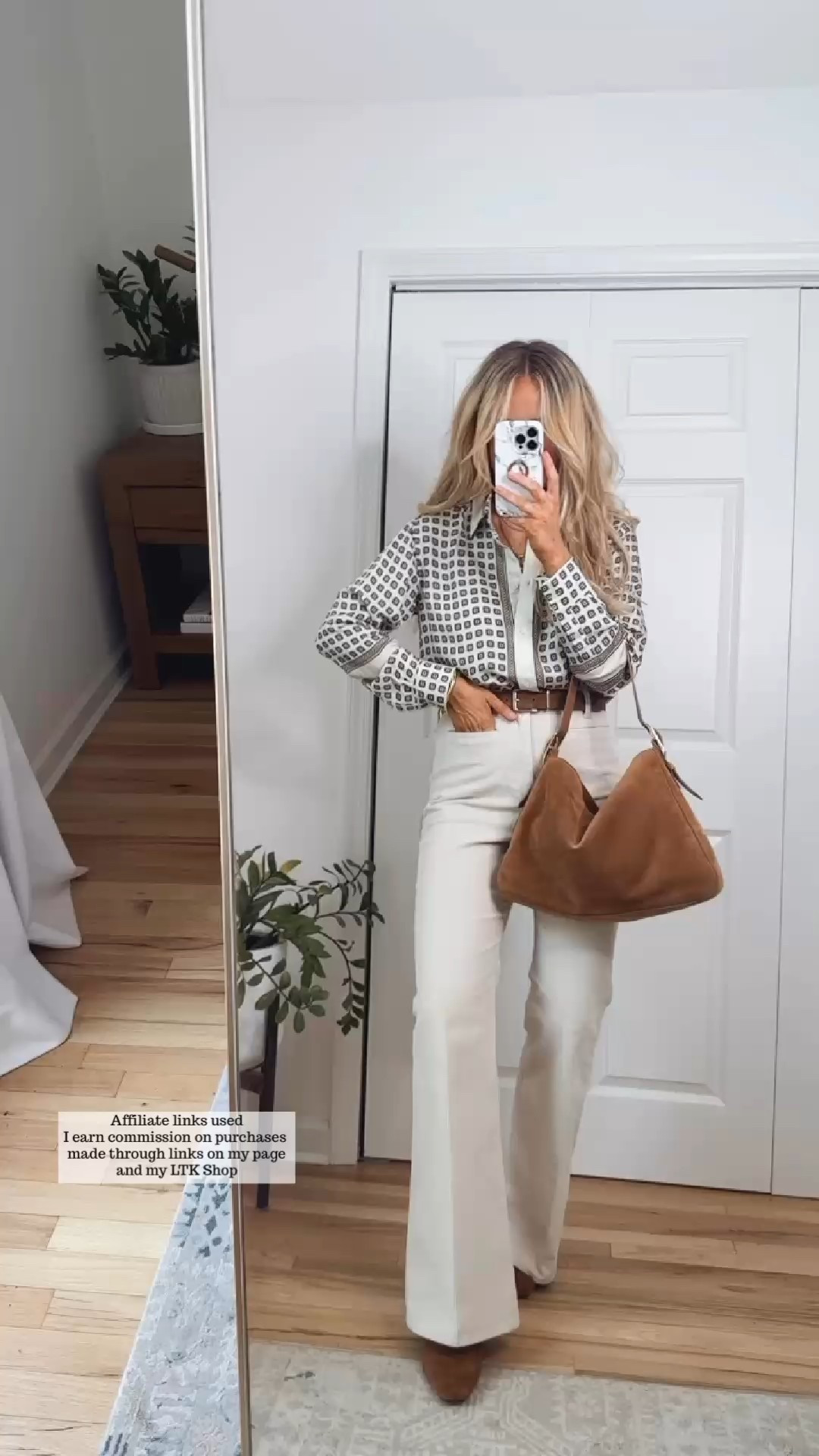 Early fall outfit inspo

Western inspired shirt
Neutral style
Suede accessories
Brown boots