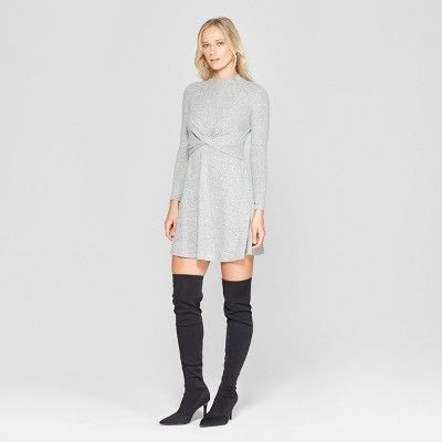 Women's Long Sleeve Twist Front Hacci Knit Dress - Xhilaration™ | Target