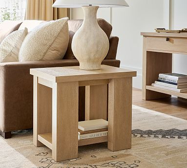 Modern Farmhouse Rectangular Side Table (16") | Pottery Barn (US)