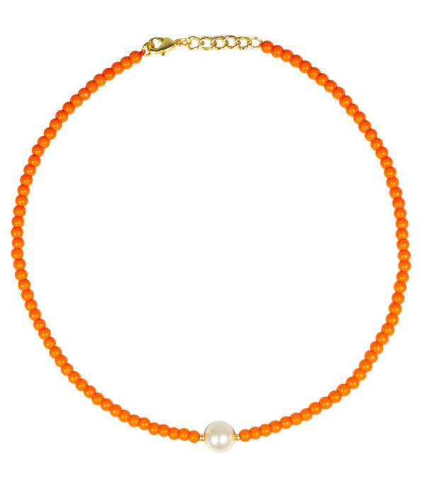 Paige Choker - Orange & Pearl | Lisi Lerch Inc