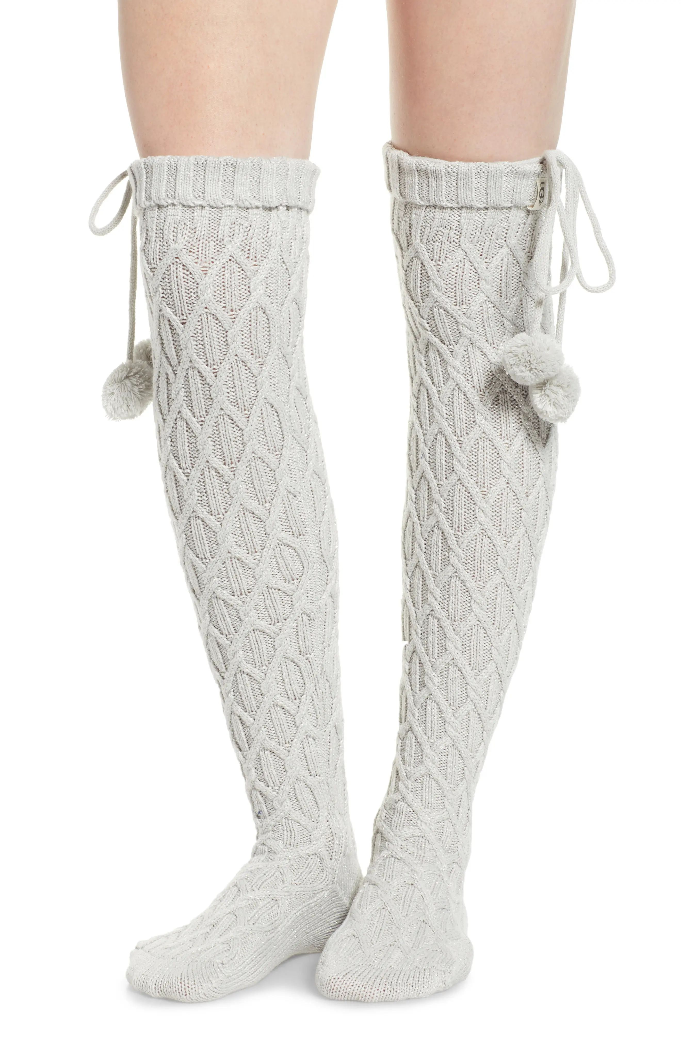 UGG® Sparkle Cable Knit Over the Knee Socks | Nordstrom