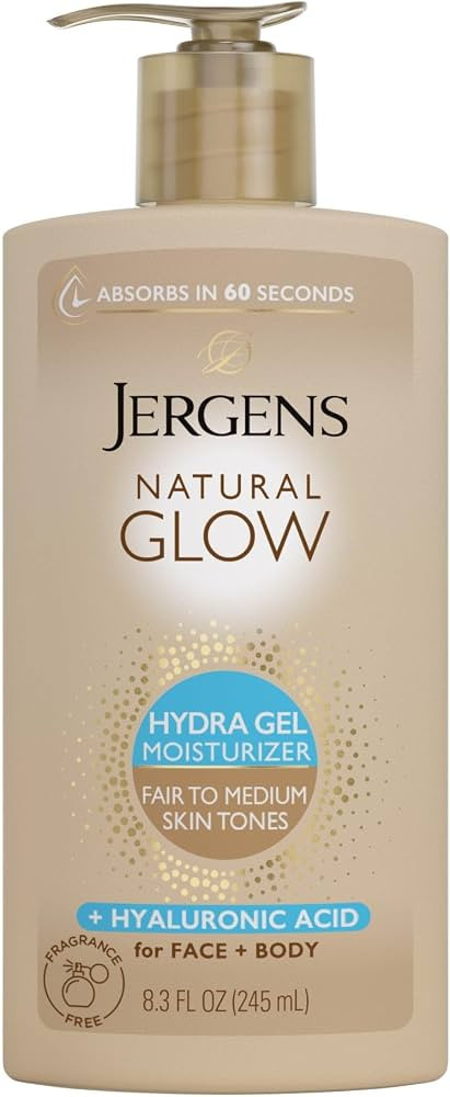 Jergens Natural Glow Hydra Gel Moisturizer, Gradual Tanning Lotion with Hyaluronic Acid, Hydratin... | Amazon (US)