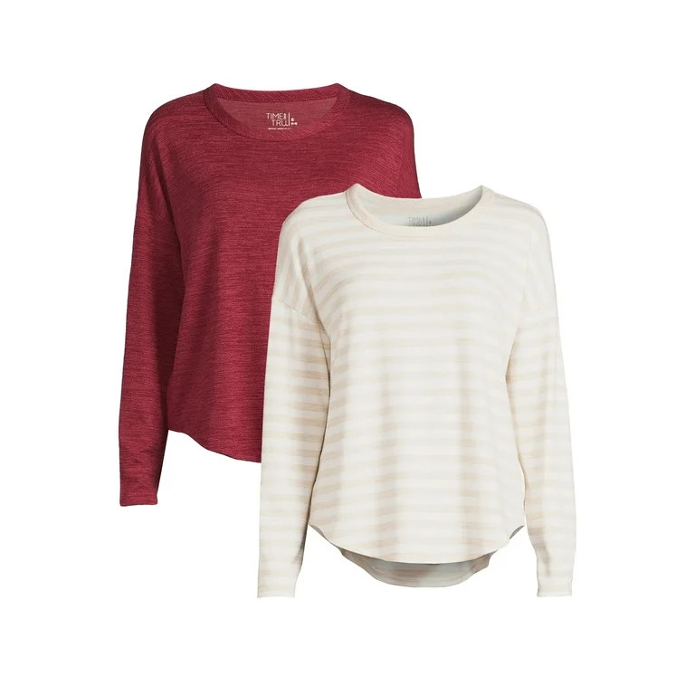 Time and Tru Women's Long Sleeve Hacci Top (2 Pack) | Walmart (US)