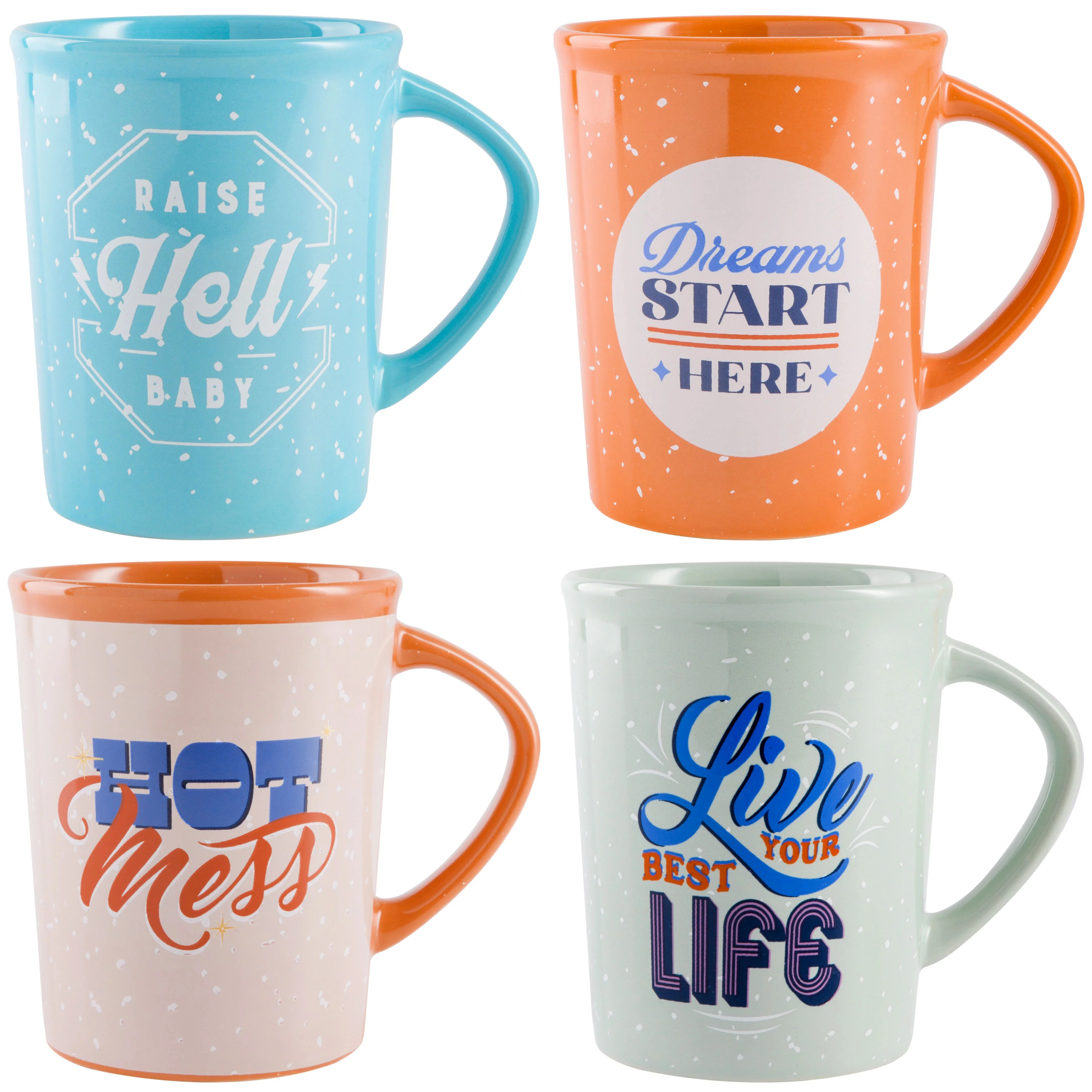 Wanda June Home Talk of the Town Assorted 15-ounce Stoneware Mugs, Set of 4 by Miranda Lambert - ... | Walmart (US)