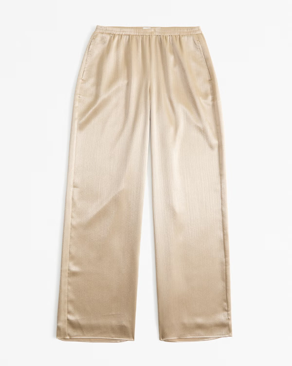 Satin Crinkle Pull-On Pant | Abercrombie & Fitch (US)