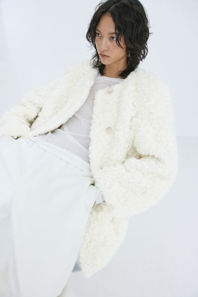 Teddy jacket - Black - Ladies | H&M GB | H&M (UK, MY, IN, SG, PH, TW, HK)