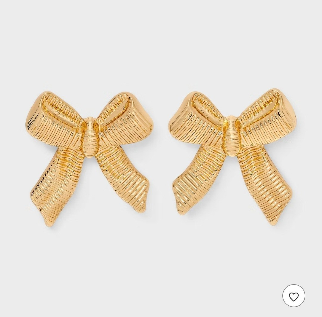 Textured Bow Earrings - A New Day™ GoldFit & styleGold-tone bow earringsFeature textured designMade of nickel-free metalPost-back closures

#LTKGiftGuide #LTKootd #LTKCyberWeek