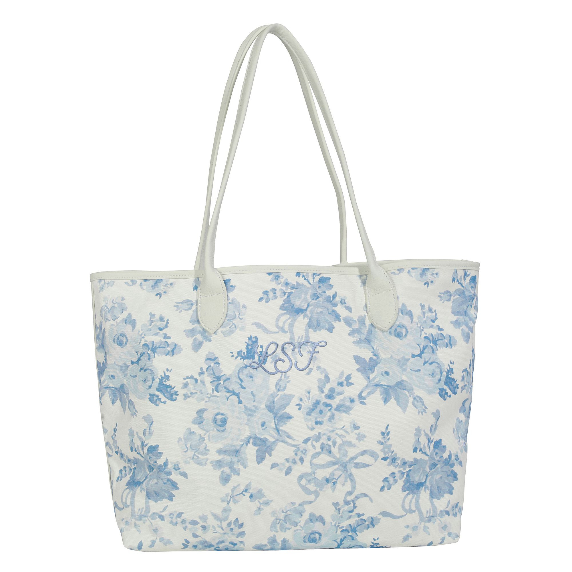 LoveShackFancy Blue Damask Tote Bag | Pottery Barn Teen