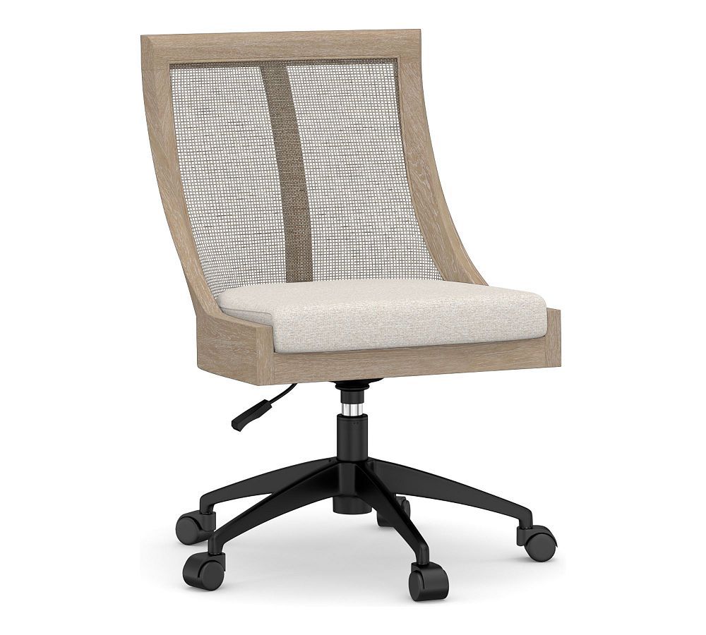 Bennett Upholstered Swivel Desk Chair | Pottery Barn (US)