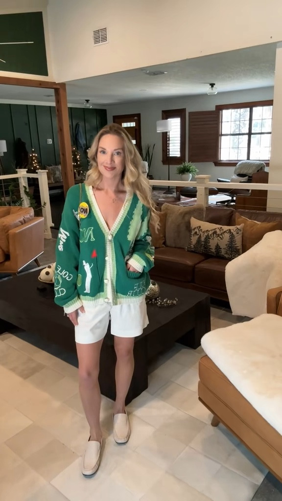 The masters is coming soon ! Run and get this golf sweater for the occasion ! ⛳️ 

Sweater: 1
Shorts: XS 
White loafers ! 8.5