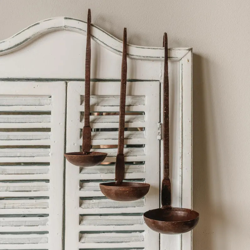 Rustic Metal Spoon Set of 3, Decorative Spoons, Hanging Tea Light Holder, Decor for Balcony, Pati... | Etsy (US)