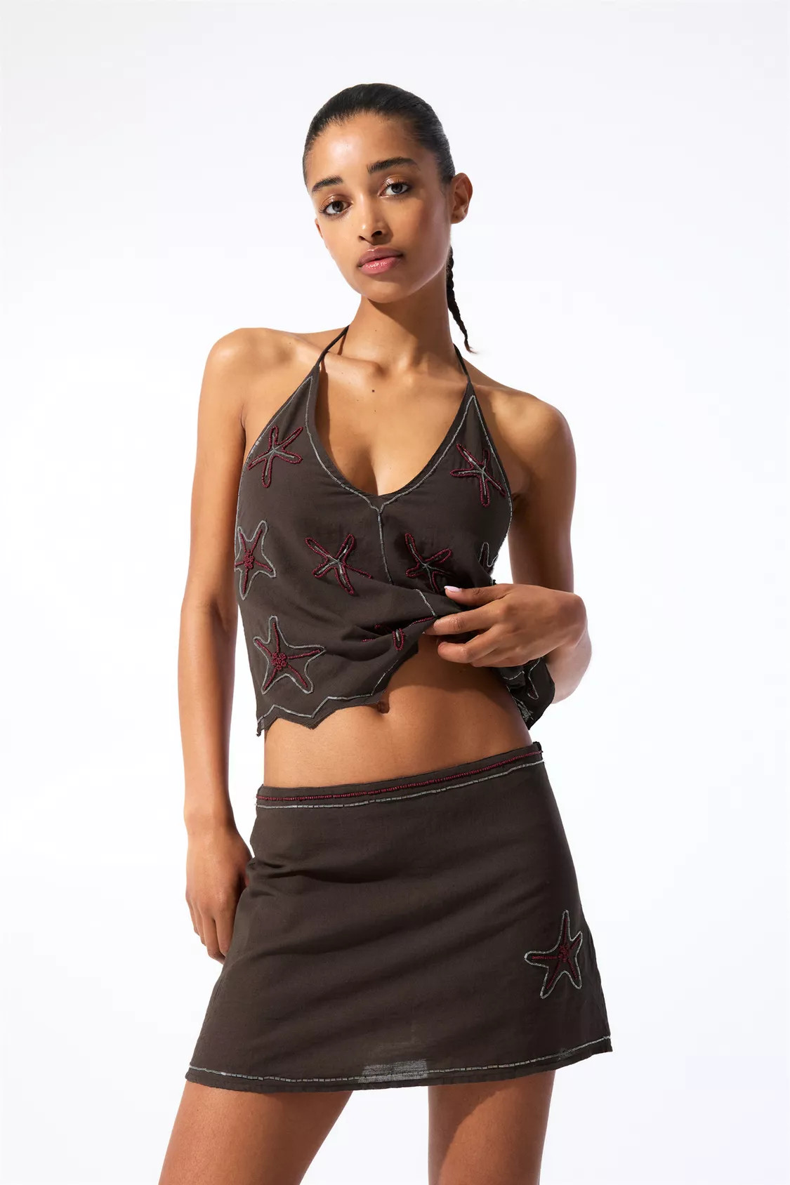 Beaded mini skirt | PULL and BEAR UK