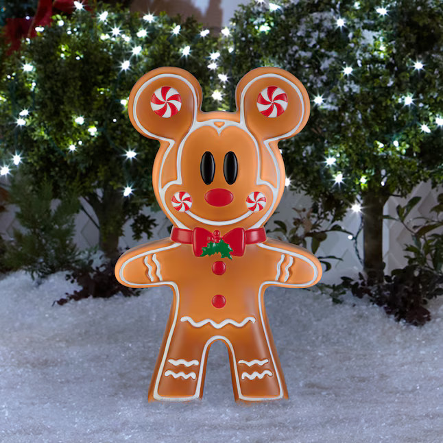 Disney 22-in LED Gingerbread Mickey Mouse Blow Mold Christmas Decoration | Lowe's