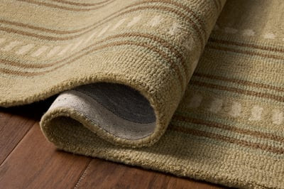 Alfie ALF-04 Green/Natural Wool Hand-Tufted Area Rug | Rugs Direct
