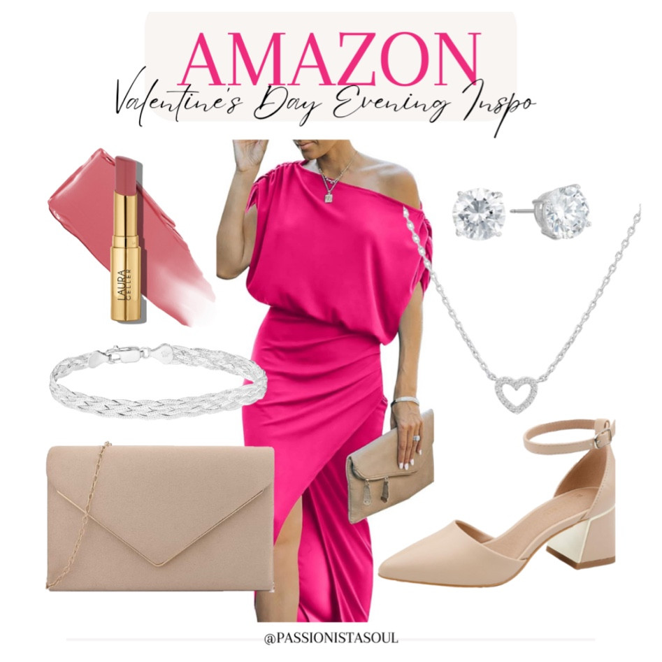 Valentine’s Day evening inspiration #outfitinspiration #valentinesday #valentinesdayinspo #pinkdress 

#LTKfindsunder50 #LTKshoecrush #LTKstyletip