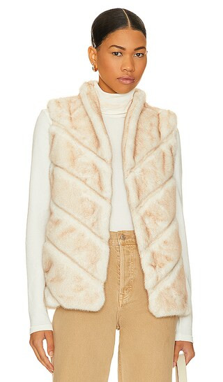 Collins Faux Fur Vest in Cream | Revolve Clothing (Global)
