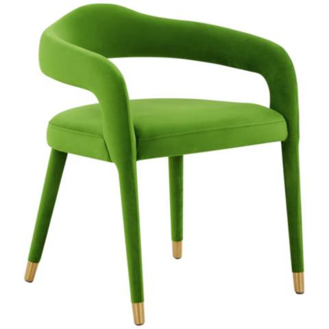 Lucia Green Velvet Dining Chair - #026P5 | Lamps Plus | Lamps Plus