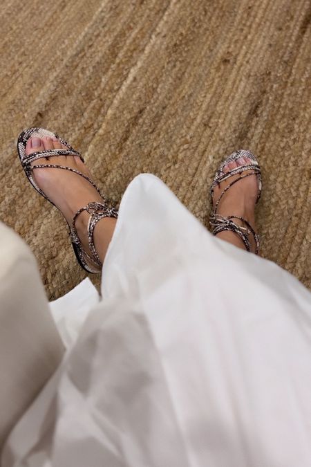 strappy sandals 〰️ love the versatility of the snakeskin print! True to size