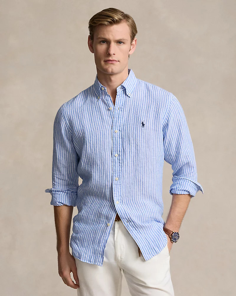 Gestreiftes Custom-Fit Leinenhemd | Ralph Lauren (DE & AT)
