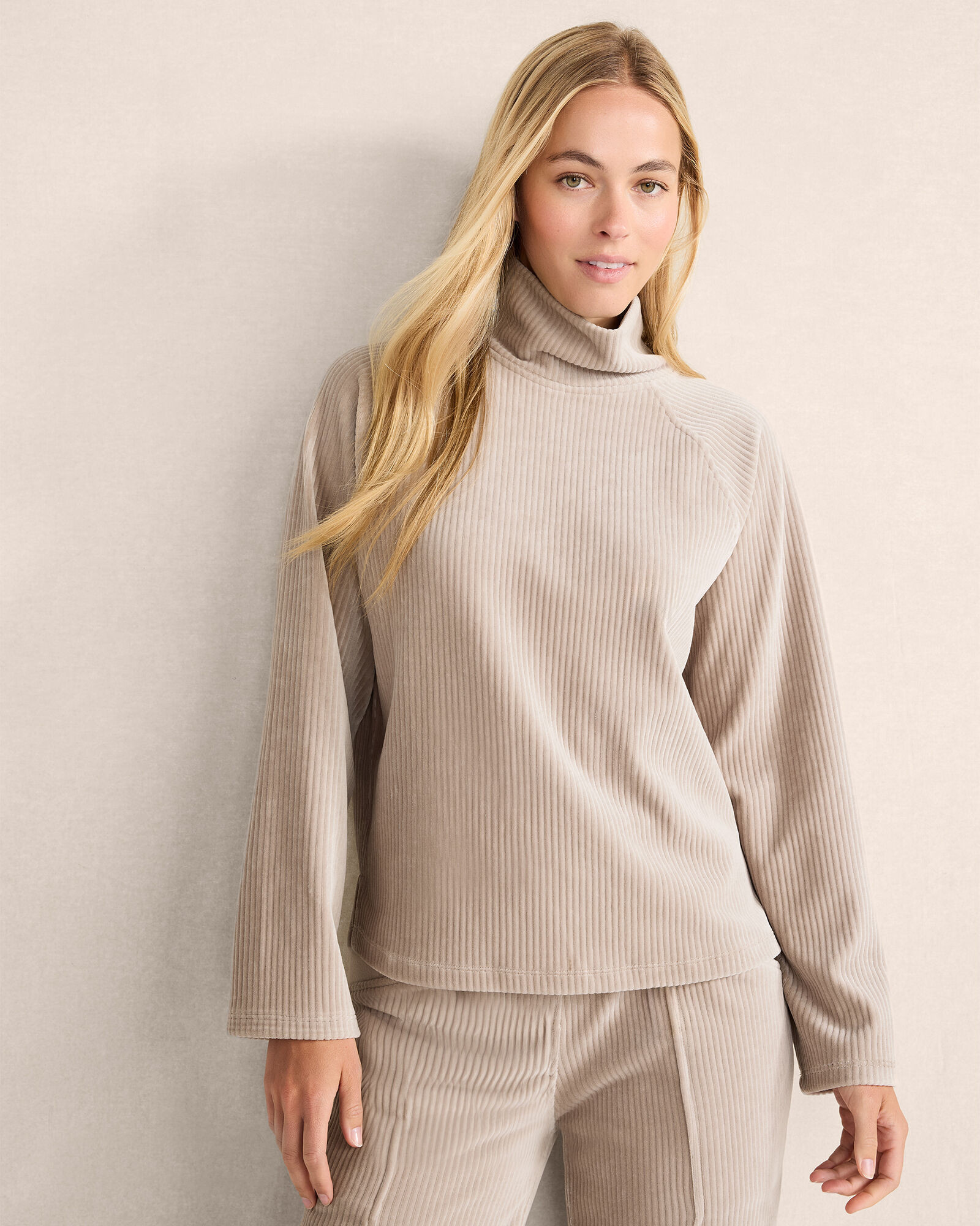 Corduroy Velour Mockneck Pullover | Talbots