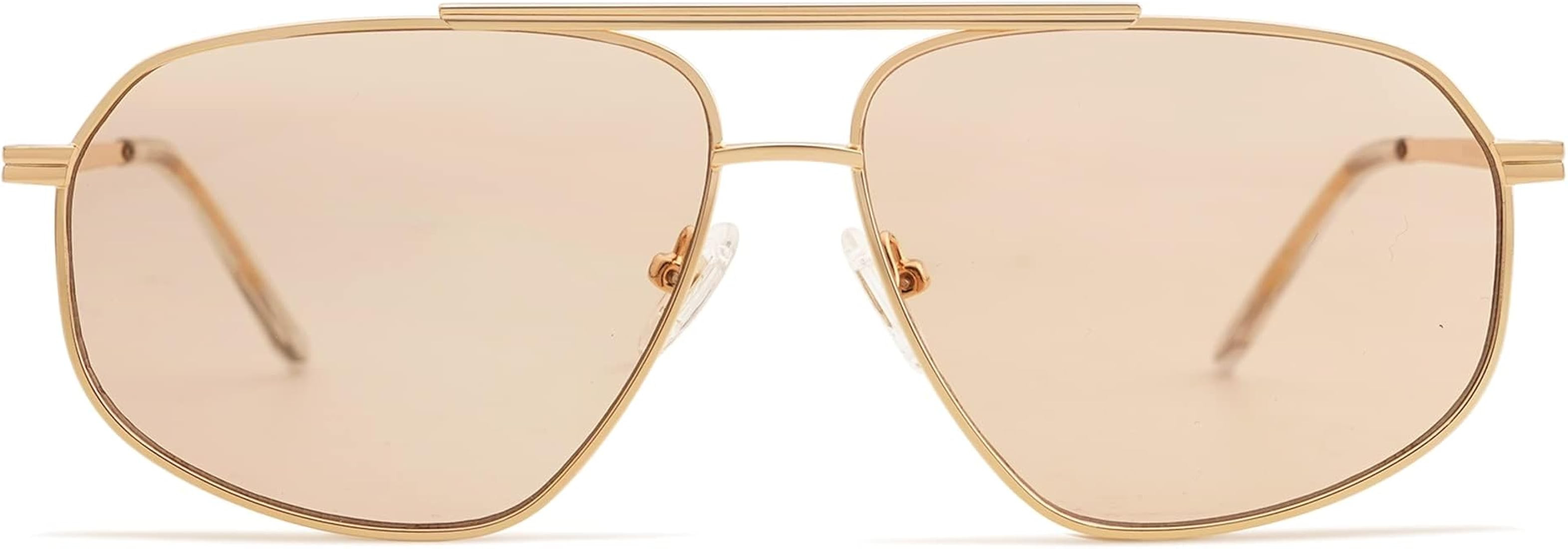 SOJOS Classic Retro Hexagonal Aviator Sunglasses for Women Men Vintage Polygon Sunnies SJ1200 | Amazon (US)