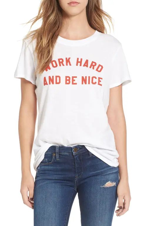 Sub_Urban Riot 'Work Hard' Graphic Tee in White at Nordstrom, Size X-Large | Nordstrom