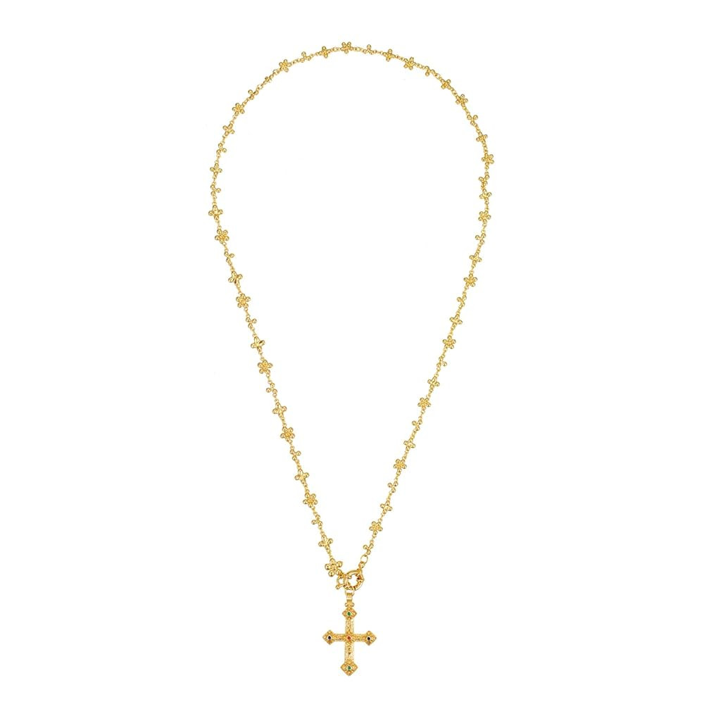 Elegant Gold-tone Cross Necklace with Detailed Filigree Design - Lightweight Religious Jewelry wi... | Amazon (US)
