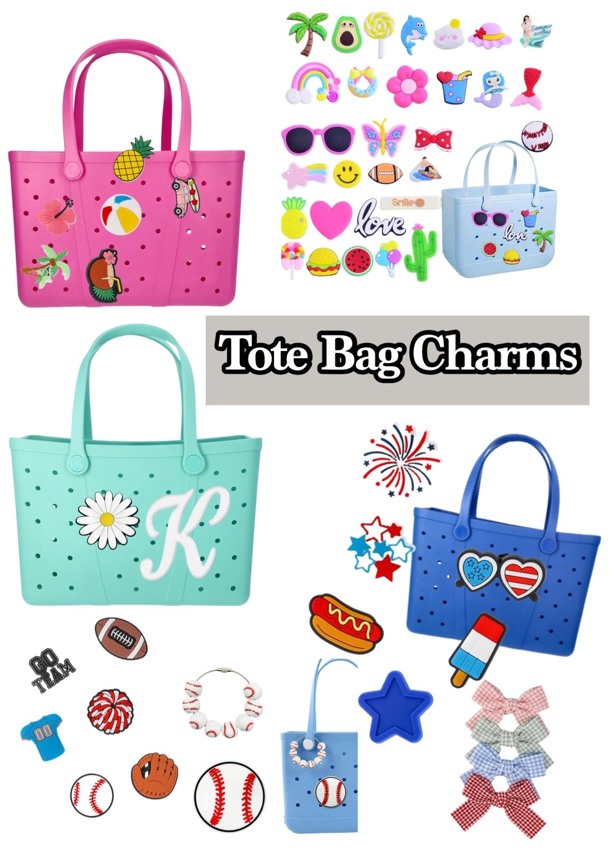 Tote Bag + Charms!! 
Make it your own
Personalized
Beach, Lake or Sports!

#LTKHome #LTKmomlife #LTKTravel