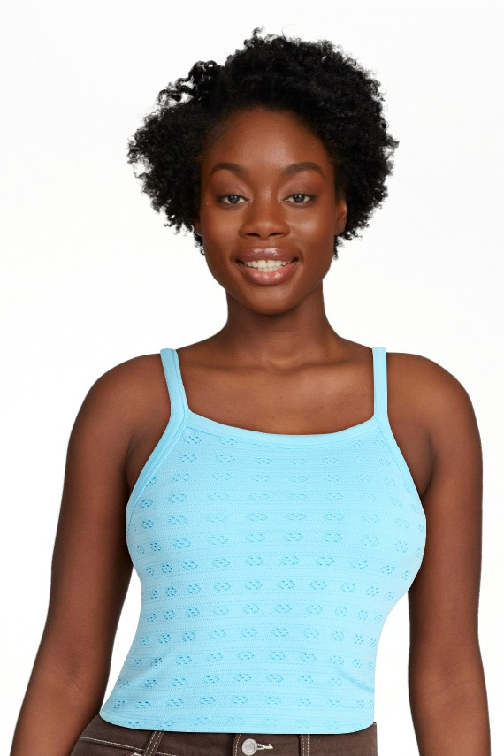No Boundaries Cropped Textured Stitch Tank Top, Women's XXS-XXL | Walmart (US)