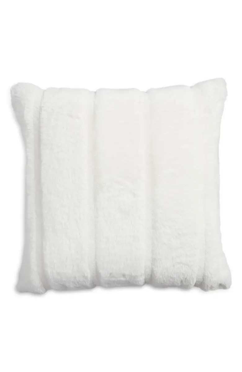 Nordstrom Jacquard Stripe Faux Fur Accent Pillow | Nordstrom | Nordstrom