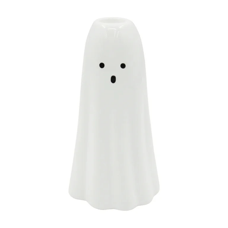 Halloween Ceramic Spooky Tall Ghost Candle Holder, Tabletop Decorations, by Way to Celebrate | Walmart (US)