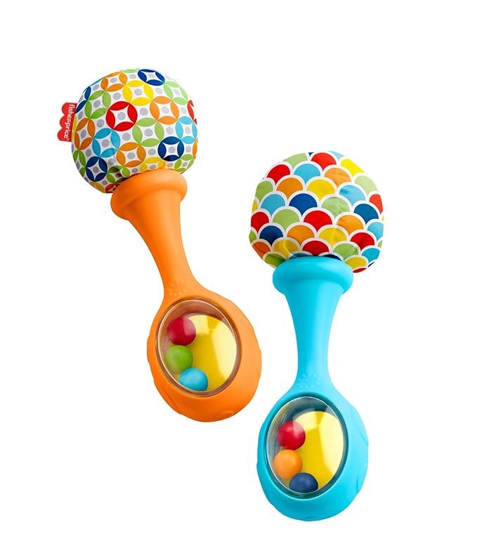 Fisher-Price Maracas, Set Of 2 Newborn Toys, Blue And Orange, Rattle 'N Rock Maracas, Baby Toys F... | Amazon (US)