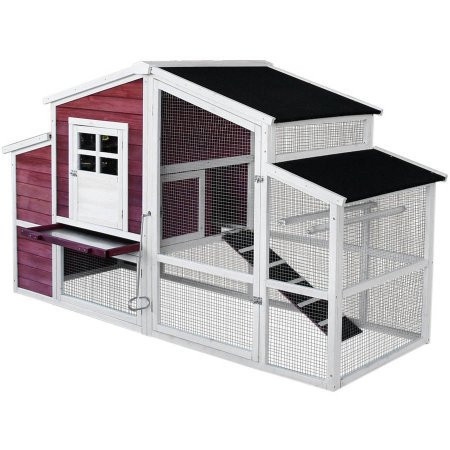Merax Wooden Waterproof Chicken Coop Backyard Nest Box Wood Hen House Poultry Cage Hutch Pet Cage fo | Walmart (US)