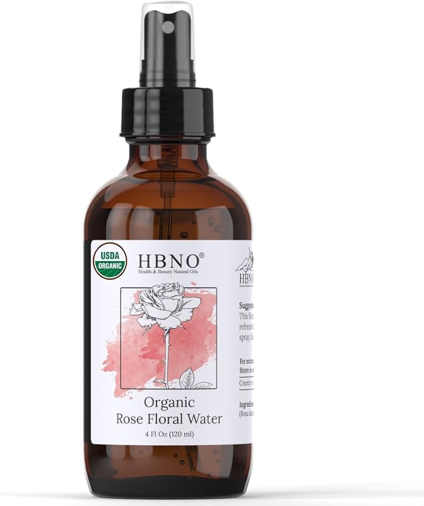 HBNO® California Bottled Organic Rose Water for Face 4 fl oz (120ml) - USDA Certified Organic Ro... | Amazon (US)
