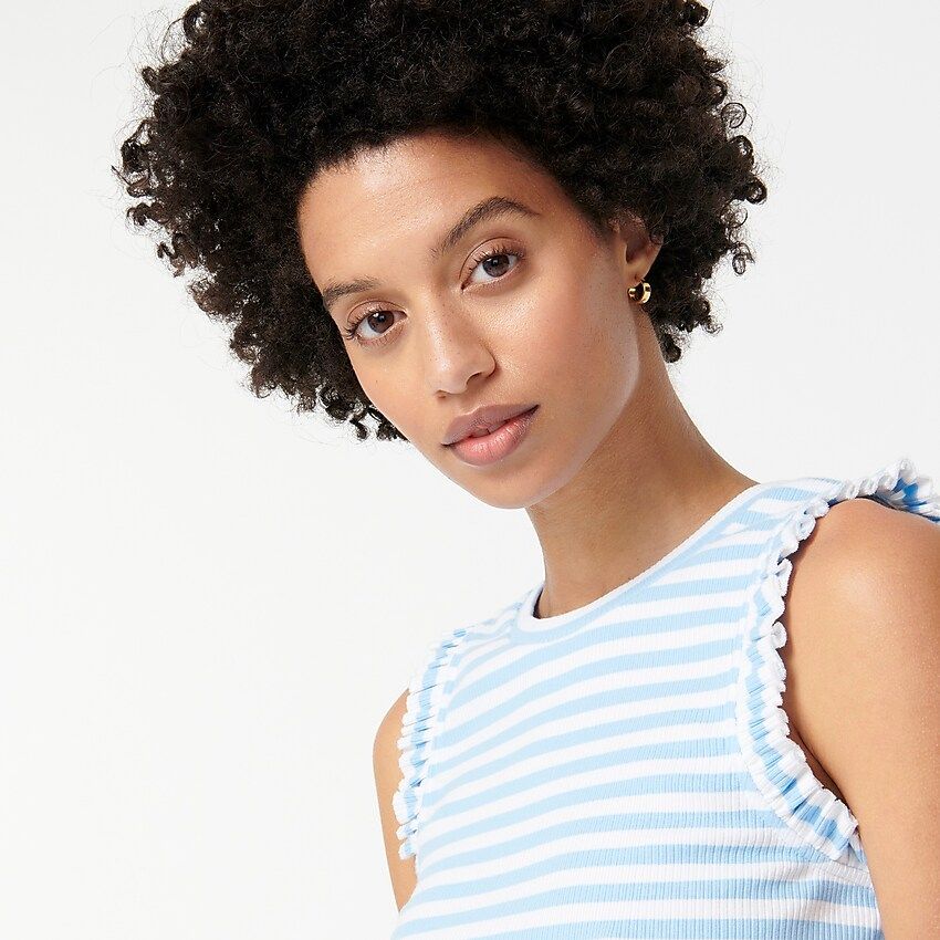 Ribbed ruffle tank | J.Crew US