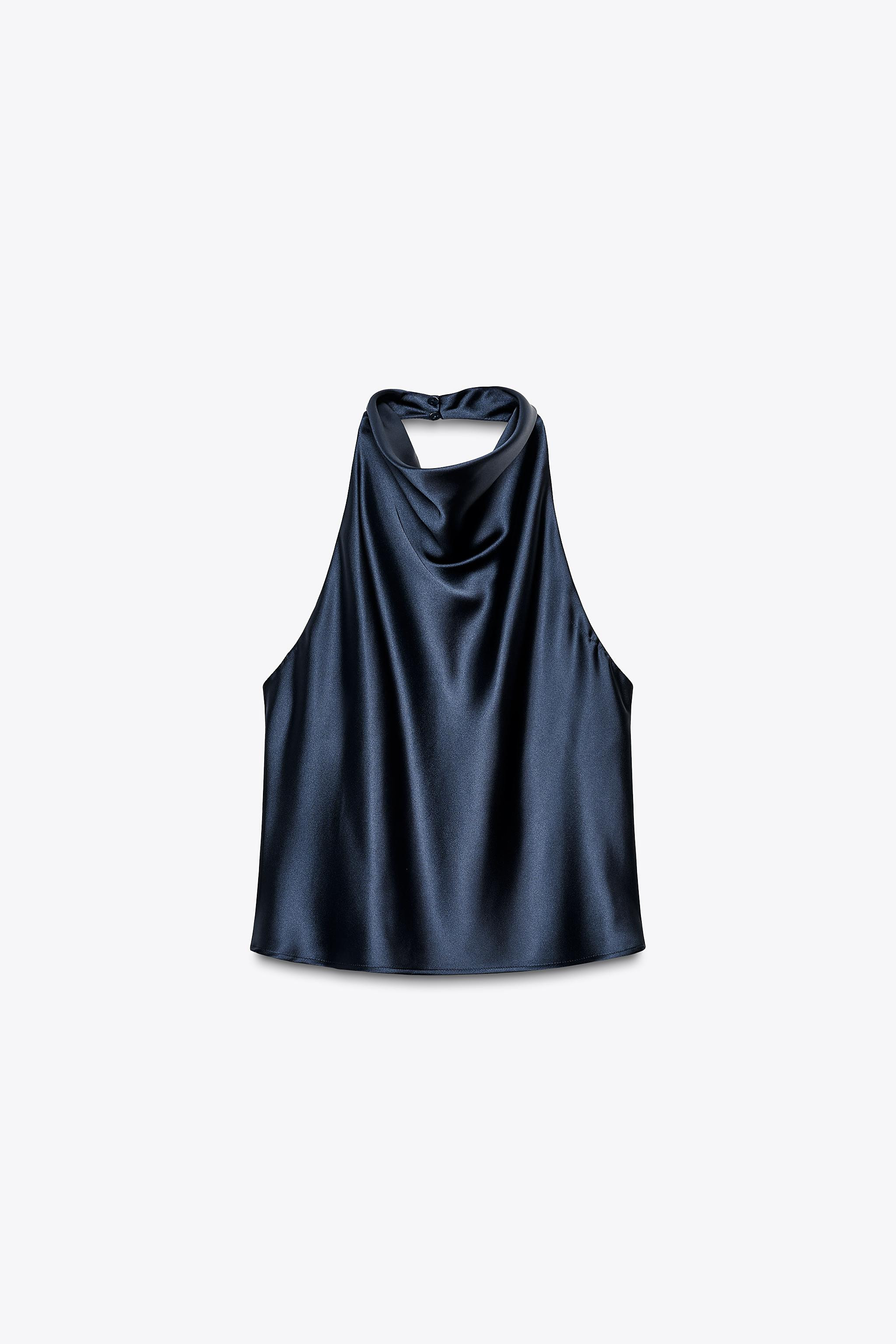 SATIN EFFECT HALTER TOP | Zara US